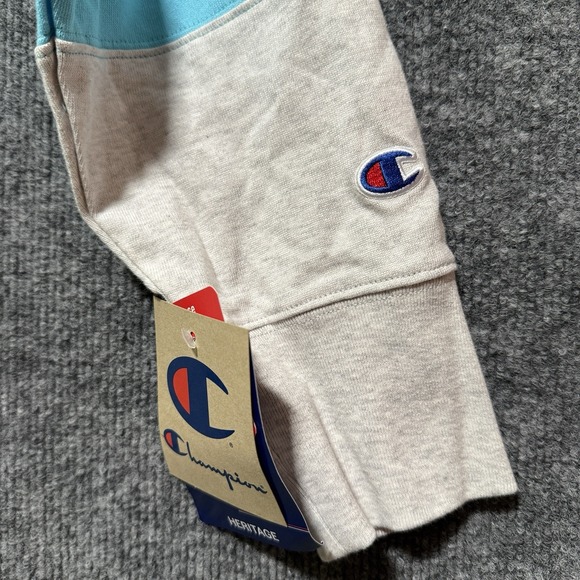 Champion Longsleeve Hoodie Mens Medium Loose Fit Heavyweight Retro Colorpatch - Picture 3 of 11